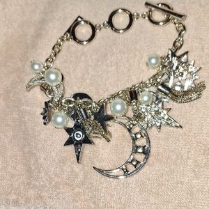 🍁$54  White House Black Market Silver Celestial Charm Bracelet